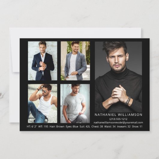 Modern Pro Model Actor 5 Photo Comp Kaart (Voorkant)