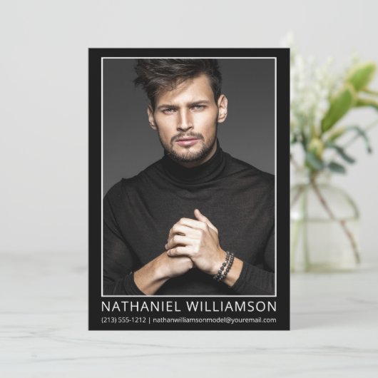 Modern Pro Model en Actor Fotokaart Kaart (Staand voorkant)