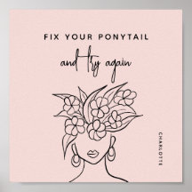 Modern Probeer opnieuw Vrouw met bloemen gepersona