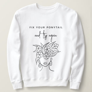 Modern Probeer opnieuw Vrouw met Bloemen Schets Trui