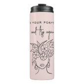 Modern Probeer opnieuw Vrouw met Plant gepersonali Thermosbeker (Voorkant)