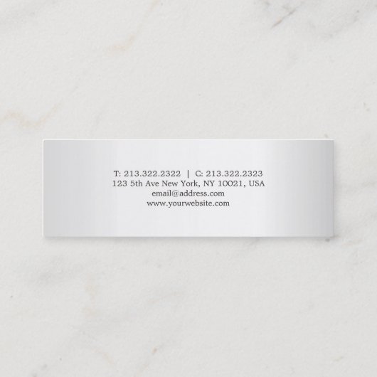 Modern procureur-advocaat Luxekaart Zijde Mini Visitekaartje (Achterkant)