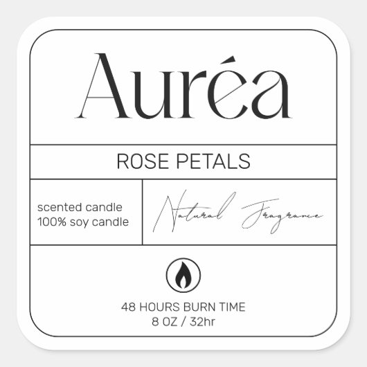 Modern Product Logo kaarsetiket Vierkante Sticker (Voorkant)