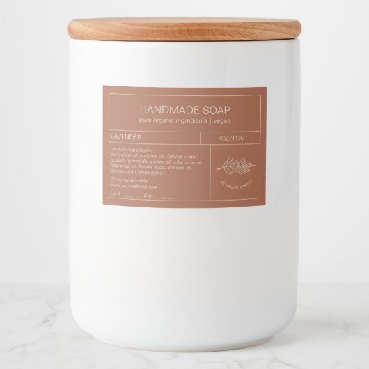 Modern product Terracotta Cosmetic Soap Label Voedselcontainer Etiket (Voorkant)