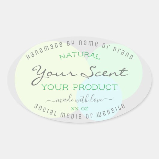 Modern Product Verpakkingsetiket met Pastel Circle Ovale Sticker (Voorkant)