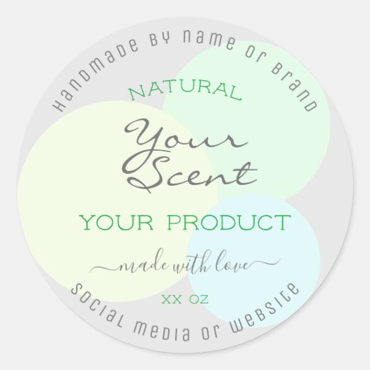 Modern Product Verpakkingsetiket met Pastel Circle Ronde Sticker (Voorkant)