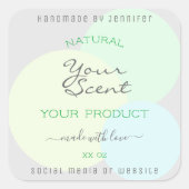 Modern Product Verpakkingsetiket met Pastel Circle Vierkante Sticker (Voorkant)
