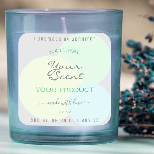 Modern Product Verpakkingsetiket met Pastel Circle Vierkante Sticker