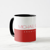 Modern Prof (architect) Half-rood half-wit Koffiemok (Voorkant links)