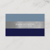 Modern Prof. Grayish 2-Tone Blue Stripes Visitekaartje (Voorkant)