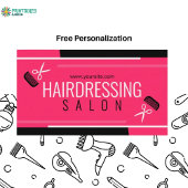 Modern profession Pink hair stylist Visitekaartje