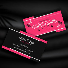 Modern profession Pink hair stylist Visitekaartje