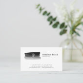 Modern Professional Black Brush Stroke Monogrammed Visitekaartje (Staand voorkant)