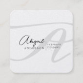 Modern Professional Black en White Monogram Vierkante Visitekaartje (Voorkant)