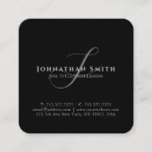Modern Professional Black en White Monogrammed Vierkante Visitekaartje (Voorkant)