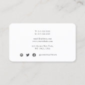Modern Professional Black en White Photo Monogram Visitekaartje (Achterkant)