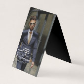 Modern Professional Black en White Photo Monogram Visitekaartje (Voorkant)