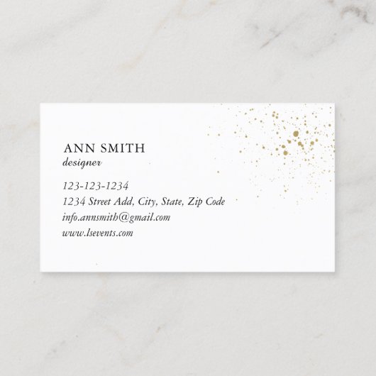 Modern Professional Black Gold Visitekaartje (Achterkant)