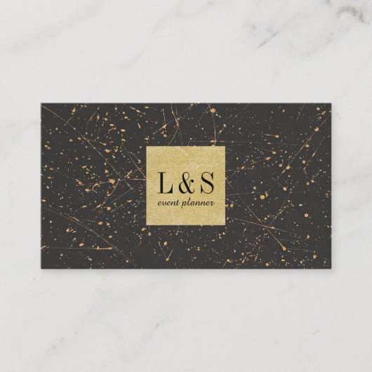 Modern Professional Black Gold Visitekaartje (Voorkant)
