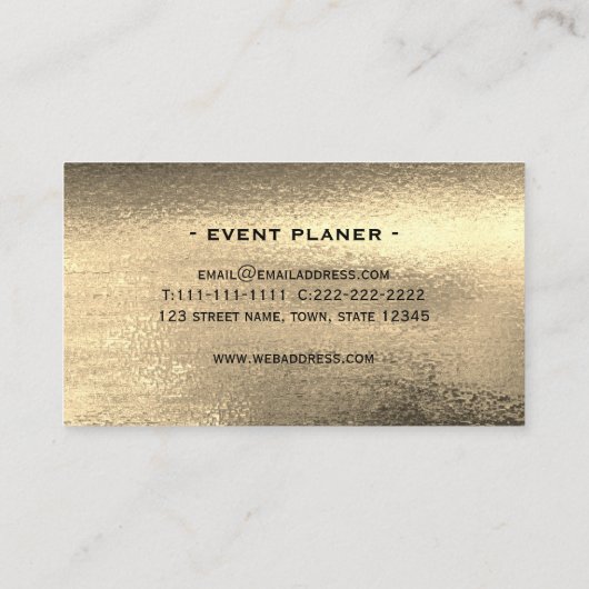 Modern Professional Black Gold Visitekaartje (Achterkant)