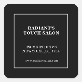 Modern Professional Black Gray Business Branding Vierkante Sticker