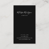 Modern Professional Black Grey Monogrammed Visitekaartje (Achterkant)