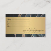 Modern, Professional Black Marble Gold Kortingskaartje (Achterkant)