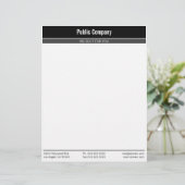 Modern Professional Black met donkergrijs Briefhoofd (Staand voorkant)