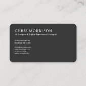 Modern Professional Black Photo Monogram Visitekaartje (Achterkant)