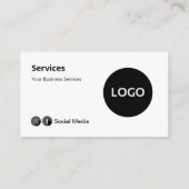 Modern Professional Black White Visitekaartje (Achterkant)