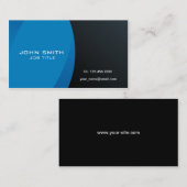Modern Professional Blue en Black Visitekaartje (Voorkant / Achterkant)