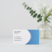 Modern Professional Blue en White Visitekaartje (Staand voorkant)