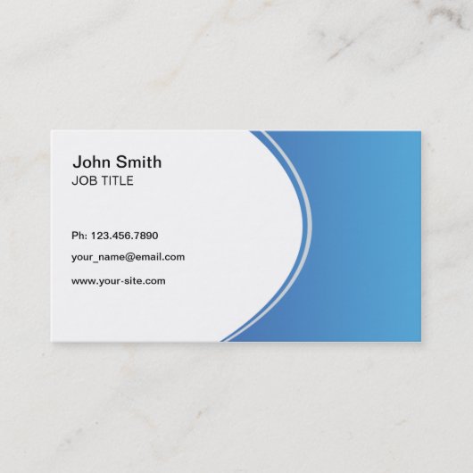 Modern Professional Blue en White Visitekaartje (Voorkant)