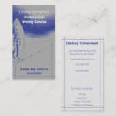 Modern Professional Blue Ironing Service Visitekaartje (Voorkant / Achterkant)