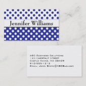 Modern Professional Blue Polka Dot Visitekaartje (Voorkant / Achterkant)