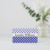 Modern Professional Blue Polka Dot Visitekaartje (Staand voorkant)