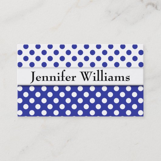Modern Professional Blue Polka Dot Visitekaartje (Voorkant)