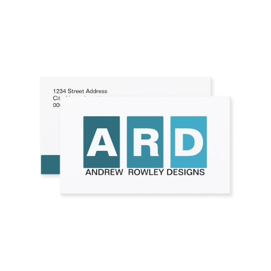 Modern Professional Blue Visitekaartje (Voorkant / Achterkant in situ)