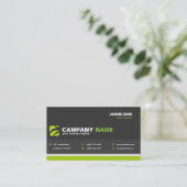 Modern Professional Business Card in Dark Gray Visitekaartje (Staand voorkant)