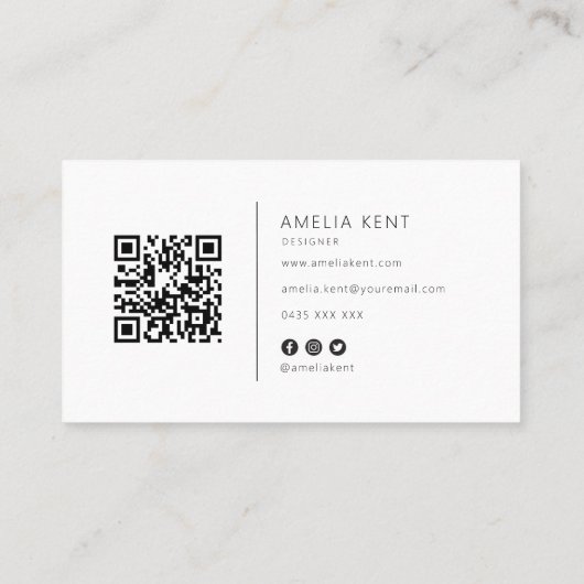 Modern professional business card with QR code Visitekaartje (Achterkant)