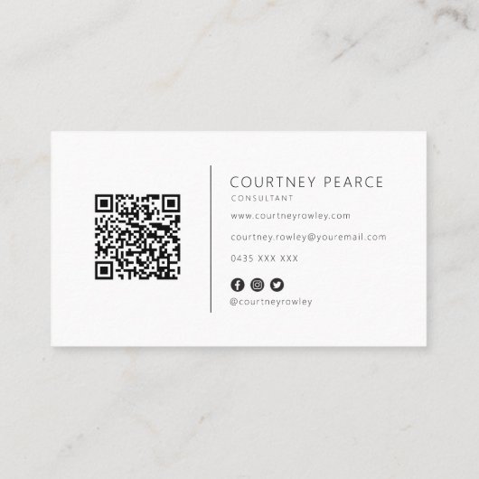 Modern professional business card with QR code Visitekaartje (Achterkant)