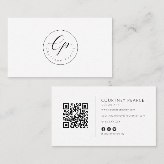Modern professional business card with QR code Visitekaartje (Voorkant / Achterkant)