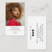 Modern Professional Business Photo Glamorous Visitekaartje (Voorkant / Achterkant)