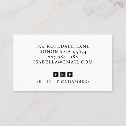 Modern Professional Business Photo Visitekaartje (Achterkant)