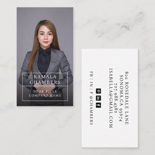 Modern Professional Business Photo Visitekaartje (Voorkant / Achterkant)