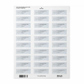 Modern Professional Business Return Address Etiket (Full Sheet)