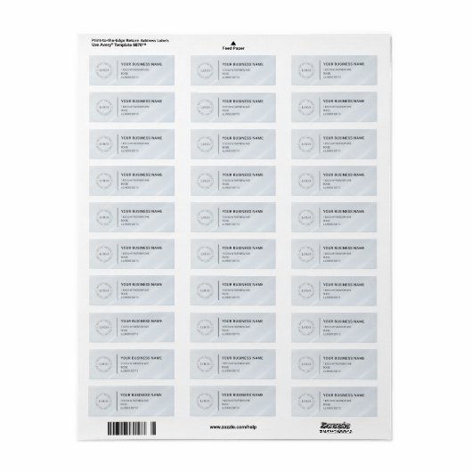 Modern Professional Business Return Address Etiket (Full Sheet)