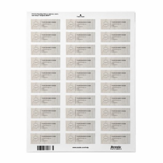Modern Professional Business Return Address Etiket (Full Sheet)