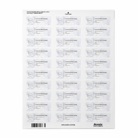 Modern Professional Business Return Address Etiket (Full Sheet)