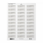 Modern Professional Business Return Address Etiket (Full Sheet)